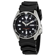Seiko Men's SKX007J1 Diver Automatic Black Rubber Watch