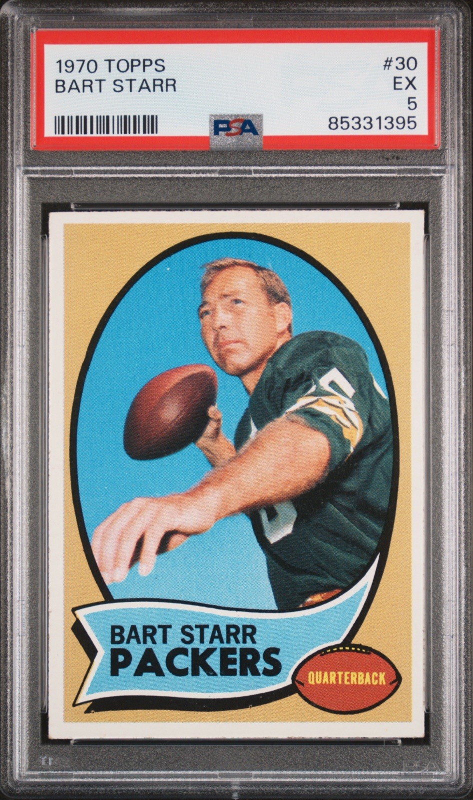 1970 Topps Bart Starr #30 PSA 5 Excellent HOF Green Bay Packers