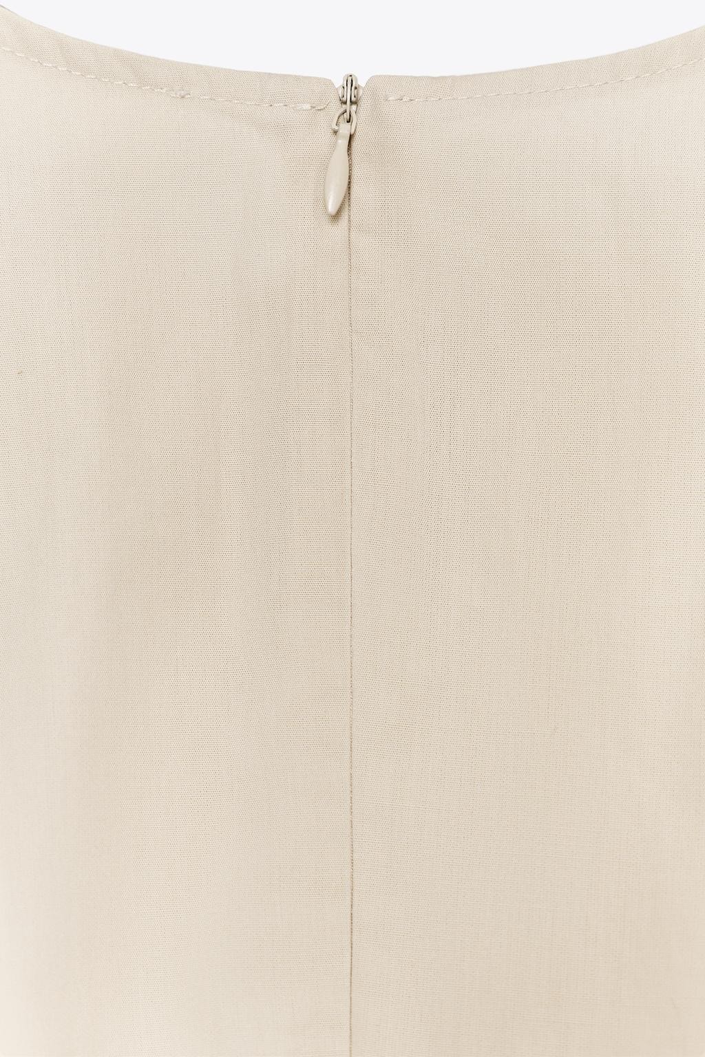 ❤️ZARA ZW COLLECTION SAND BELTED POPLIN MIDI DRESS sz M 5029/156 thumbnail 6