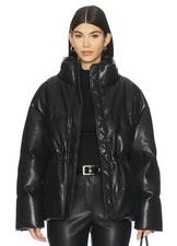 NWT Anine Bing Oslo Puffer Jacket Leather Coa...