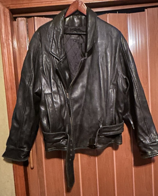 Robert Comstock Glove Nappa Leather Jacket Size 42 Black Good Condition