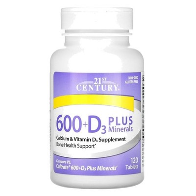 120 Gluten Free Caplets of Calcium 600 Plus D3 - Immediate Release Formula