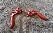 OLD SCHOOL BMX BIKE, RED DIA-COMPE MX BRAKE LEVERS + SHARP END COVERS,  NOS