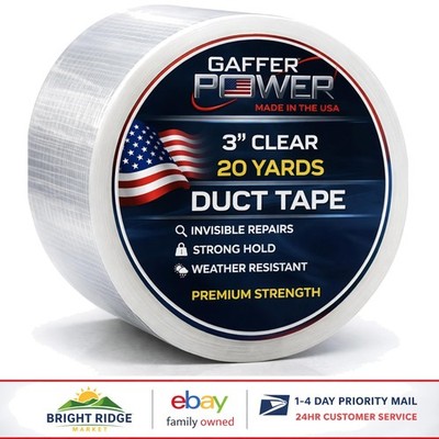 Weather Resistant Duct Tape, 3 Inch x 20 Yards for Strong Indoor and Outdoor Use