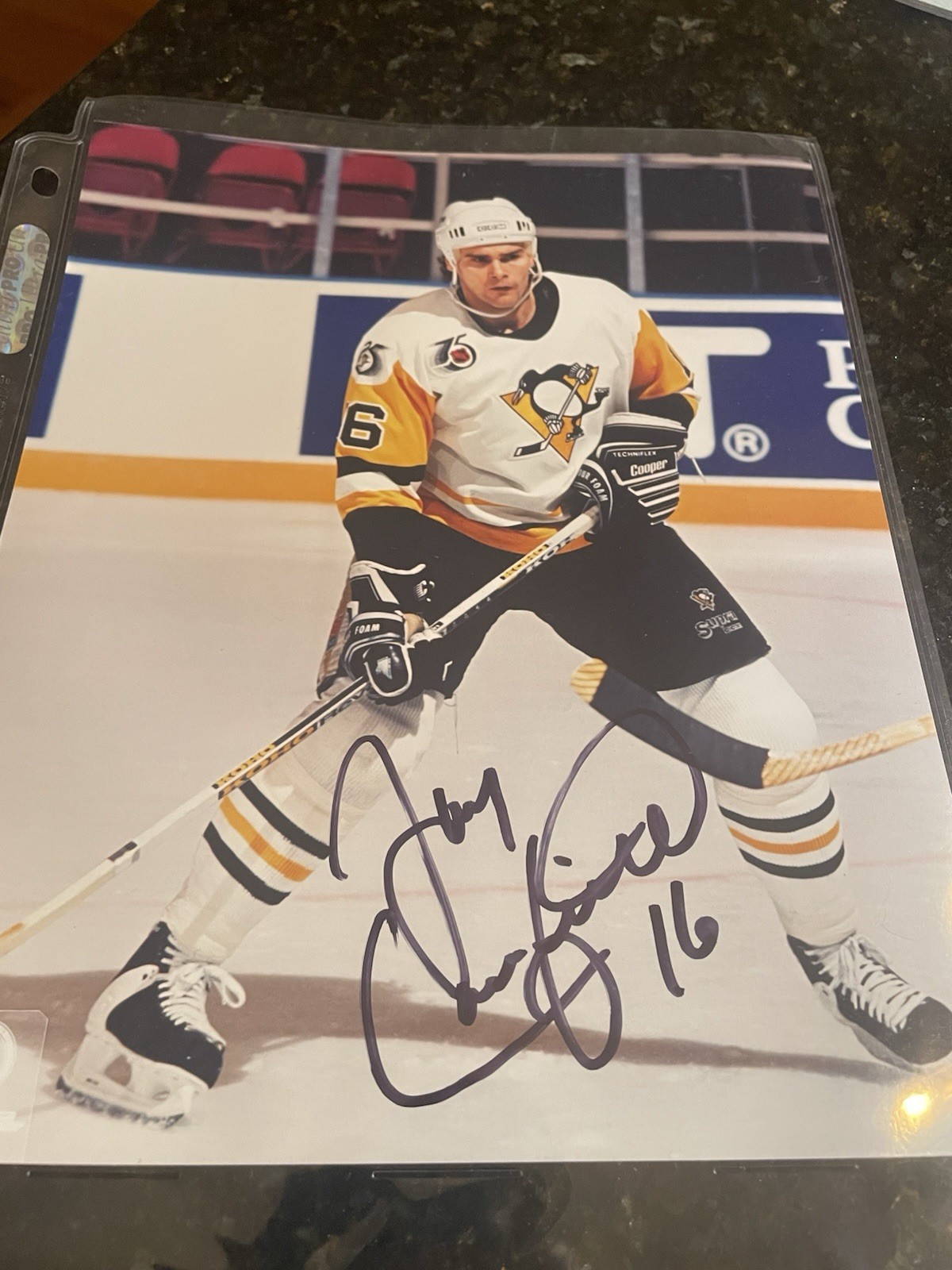 JAY CAUFIELD Autograph SIGNED 8X10 PHOTO PITTSBURGH PENGUINS