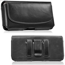 Horizontal Leather Belt Clip Holster Pouch Case w/ Card Slots for Cell Phone
