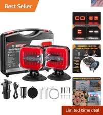 Wireless Trailer Lights Magnetic - Adjustable Magnetic Tow Light with 2 Mount...