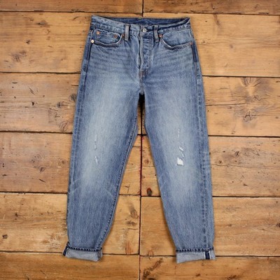 Levis Wedgie Straight Jeans 27x28 blau hell Stonewash Selvedge Red Line Denim