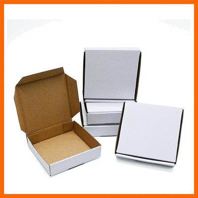 Small Shipping Boxes 4X4X1 inch,White Corrugated Cardboard Mailers for Busine...