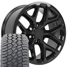5668 Black 20x9 Rims 27555r20 At Tires Set Fits Chevy Gmc Cadillac