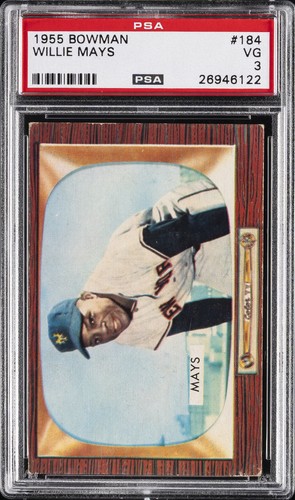 1955 BOWMAN #184 WILLIE MAYS PSA 3