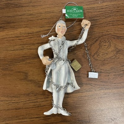 7''  KURT ADLER   JACOB MARLEY GHOST WITH CHAINS - CHRISTMAS CAROL ORNAMENT