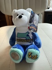 Limited Treasures Massachusetts Coin Bear Plush w/ Hang Tag 2001 Small Vintage