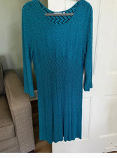 Habitat size L textured feel knit dress long sleeves teal black