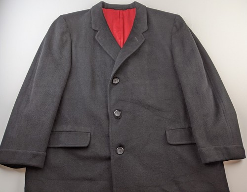 Hart Schaffner Marx, VTG 60s Pure Vicuna Overcoat Hart Schaffner Marx England Men 52 Black Luxury R3