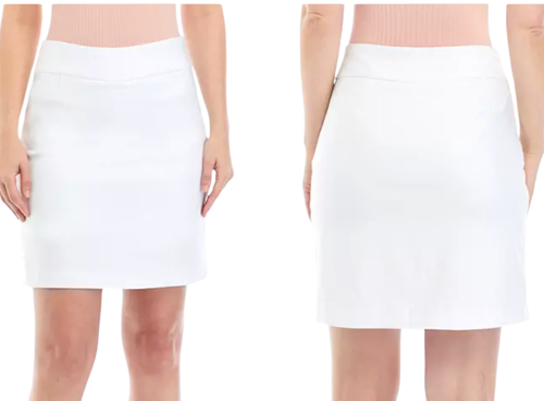 Kim Rogers Womens Pull On Millennium Skort Stretch White Elastic Waist Size 10 - 第 3/12 張圖片