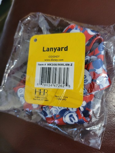 BRAND NEW Disney 90 YEARS MICKEY THE TRUE ORIGINAL LANYARD RED BLUE - Picture 2 of 2