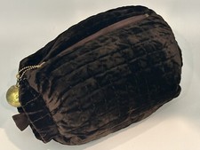 Vintage Soft Brown Velvet Ladies Muff Hand Warmer