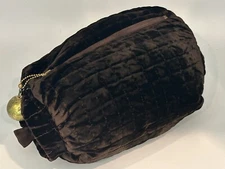 Vintage Soft Brown Velvet Ladies Muff Hand Warmer