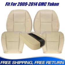 2009-2014 For Gmc Yukon Denali Xl Front Bottom Top Leather Ac Seat Cover Tan