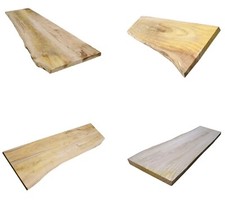 Mensola in legno di castagno massello ripiano castagna bordo vivo venature