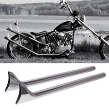 36" 1.875'' Fishtail Muffler for Motorcycle Exhaust 1.75'' Header Pipes, Chrome