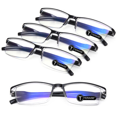 4Pairs Anti-Blue Light Reading Glasses HD Lenses Spring Hinge Readers Unisex