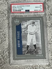 PSA 10 GEM MINT BASEBALL CARD 2021 DIAMOND KINGS PANINI GRAY FRAME BABE RUTH HOF