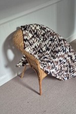 Hand Knit Chunky Knit Blanket Throw Brown Blend - Great Gift Idea