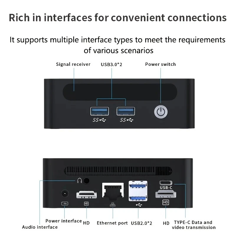 GenMachine New Mini PC R7 5700U AMD Ryzen7 5700U ES CPU Support Windows 10/11 - Image 4 of 4