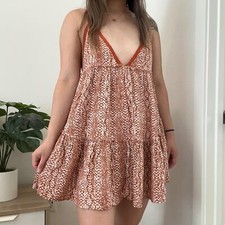 Skylar + Madison snakeskin print tiered flowy boho mini sundress medium