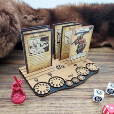 Heroquest wooden player dashboard, cards holder and points counter