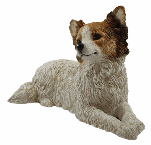 Figura Decorativa Cane Papillon Cucciolo Collezione Castagna Di Resina H 21 CM - Foto 3 di 6
