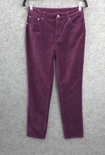 DG2 Diane Gilman Pants Womens 4 Pockets Mid Rise Straight Leg Purple Velvet NWT