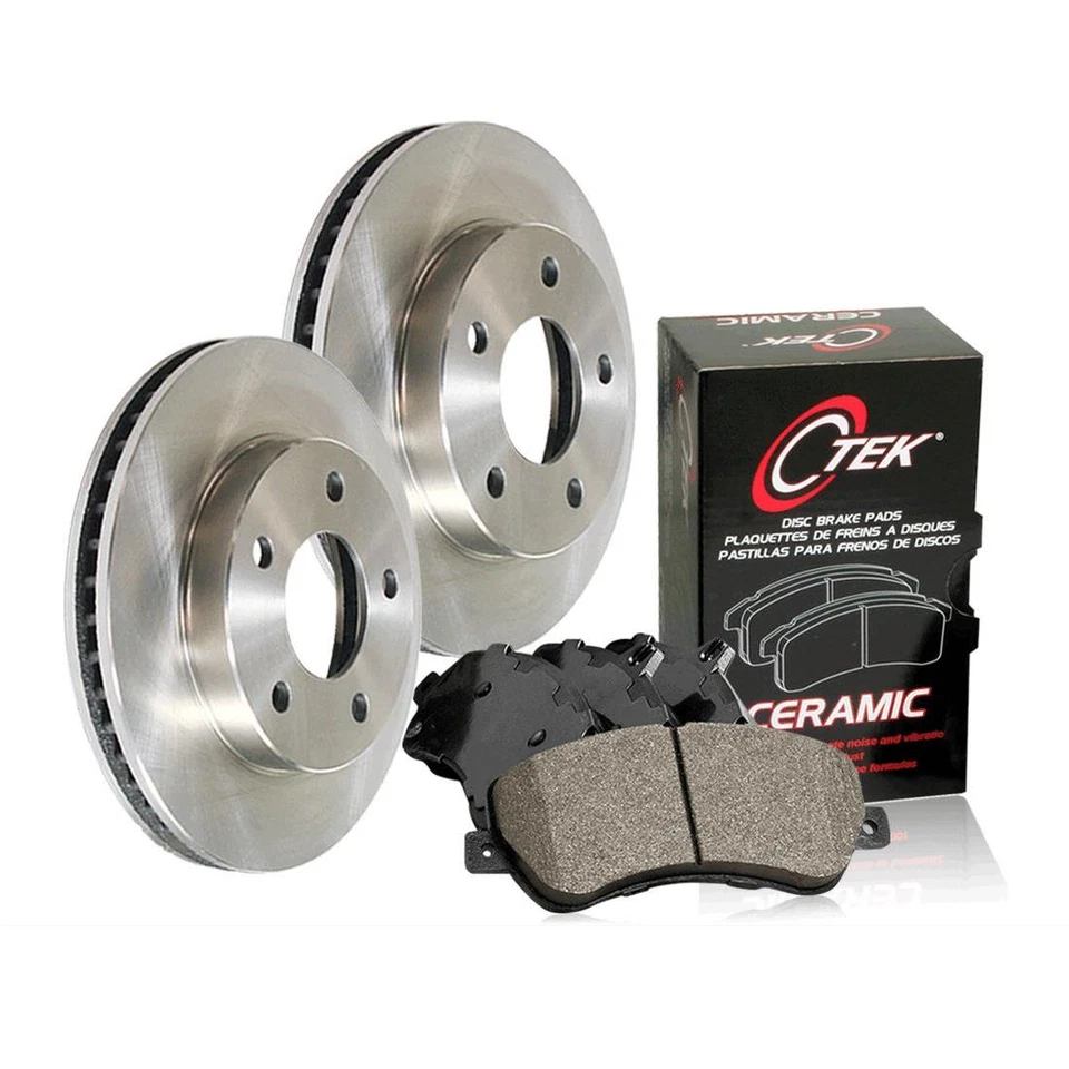 Rotores de disco de freno delanteros Centric + pastillas de freno de cerámica 3 piezas para Suzuki Aerio Foto 2 de 4