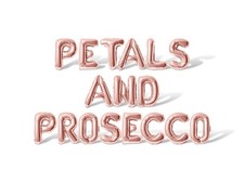 PETALS AND PROSECCO Letter Balloon Banner - Bachelorette Party Supply Decoration