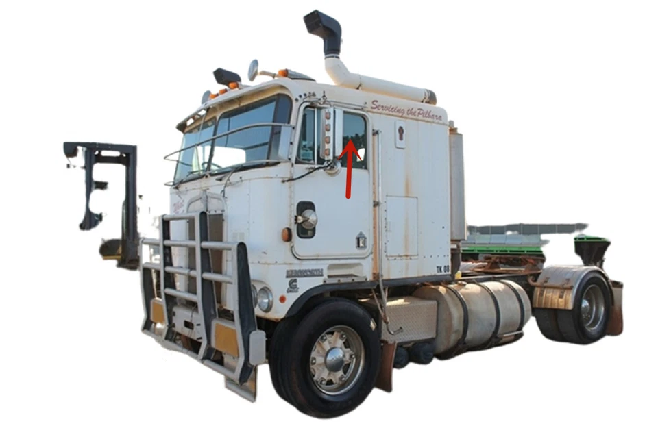 Vidro para janela da porta frontal Kenworth T170 T270 T300 T370 T400 T450 T600 T660 T800 - Imagem 3 de 4