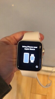 Apple MTGR2LL/A Series 3 42mm Smartwatch - Silver Aluminum Case/White Sport Band