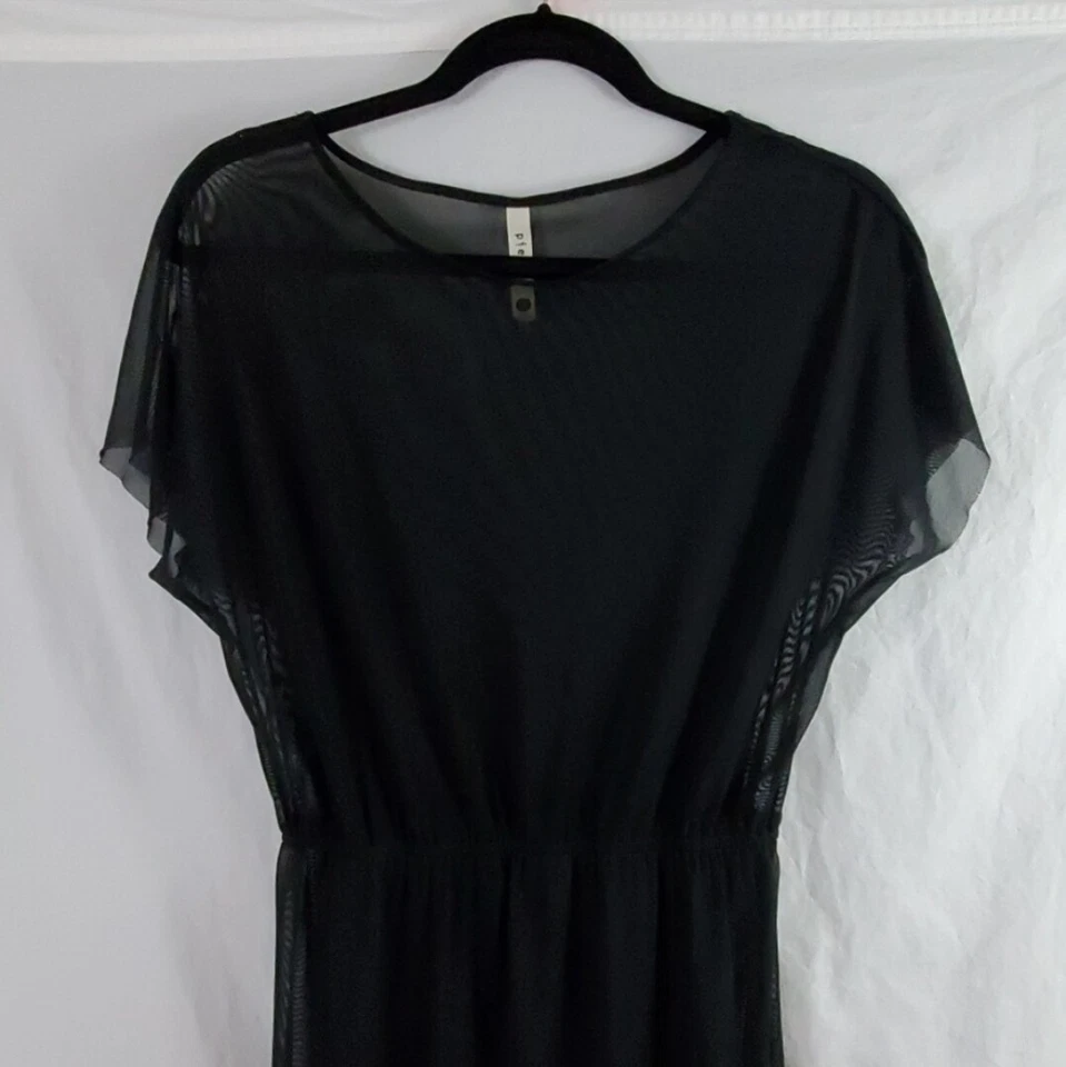 Peças por Kensie Swim Wear Cover Up Malha Transparente Preta Feminina Pequena - Imagem 3 de 4