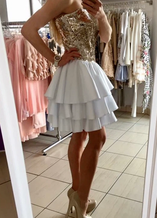 White gold cocktail dress 2025