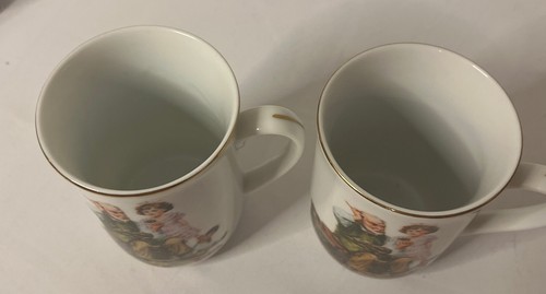2er Set - 1982 Vintage Norman Rockwell The Cobbler Kaffeebecher Americana - Bild 3 von 6