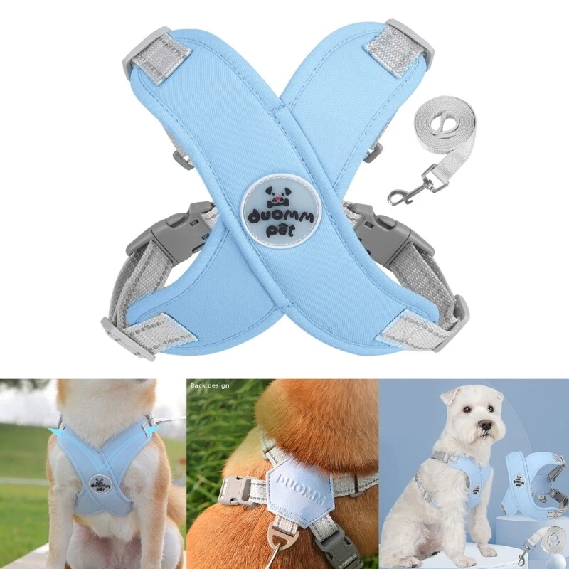 Dog Harness with Leash Set Reflective No Pulls Breathable Vest No Chock