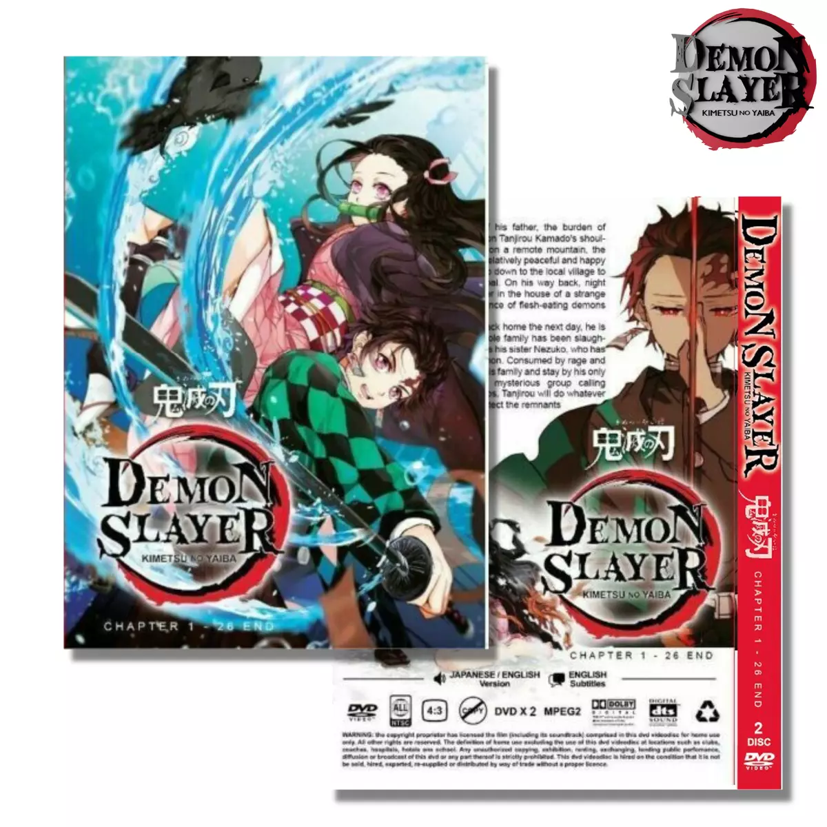 Demon Slayer/Kimetsu No Yaiba DVD Anime Series Season 1(Eps. 1-26