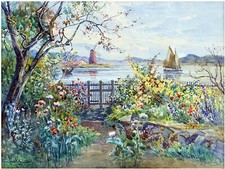 Garden Flowers Mill Bay Sailboat Tile Mural Kitchen Bathroom Backsplash Ceramic