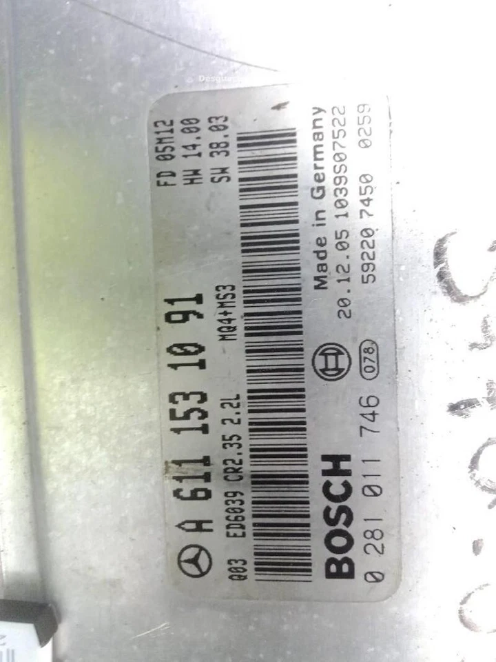 A6111531091 centralina per MERCEDES BENZ SPRINTER 2-T FURGON (901 902) 22080400 - Immagine 3 di 3