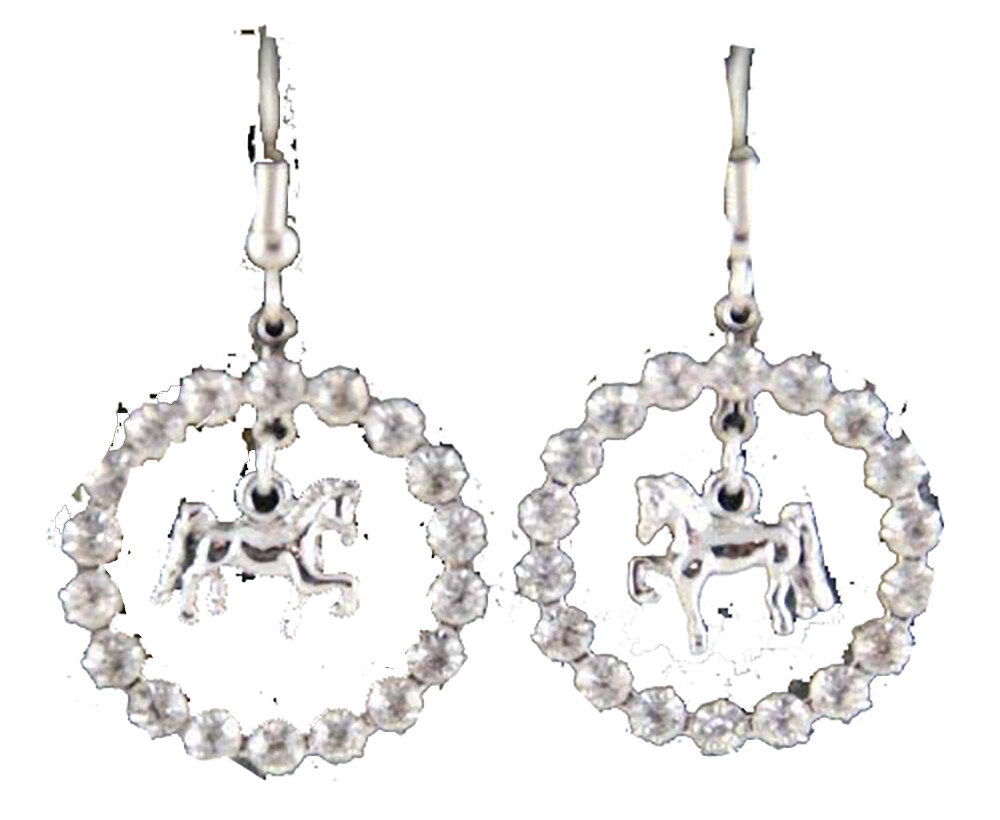 Завершающий штрих - Кольцо с кристаллами и серьги-крючки для ловли рыбы в седле - Серебряная отделка 3890₽