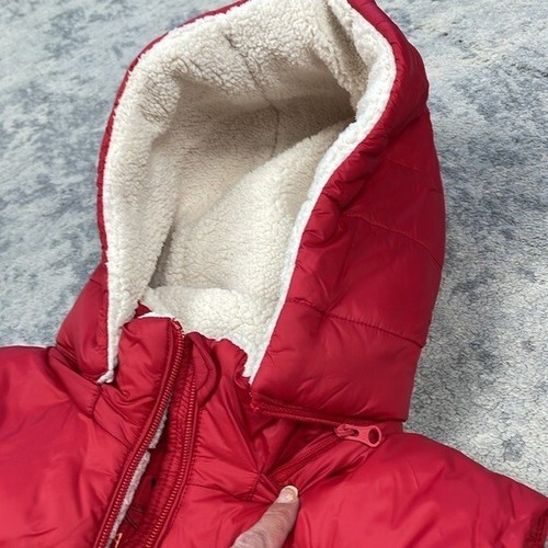 New Save The Duck Ultra Light Jacket Puffer Vest Full Zip Fleece Hood Red Sz M - Picture 11 of 12