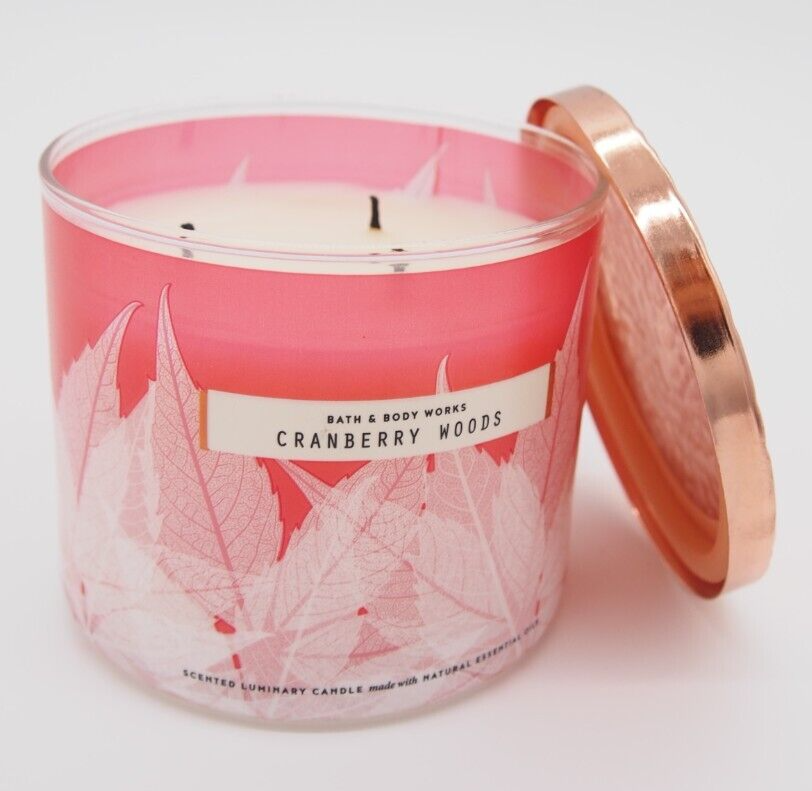 D) Bath & Body Works CRANBERRY WOODS 3-wick Scented Candle 14.5oz