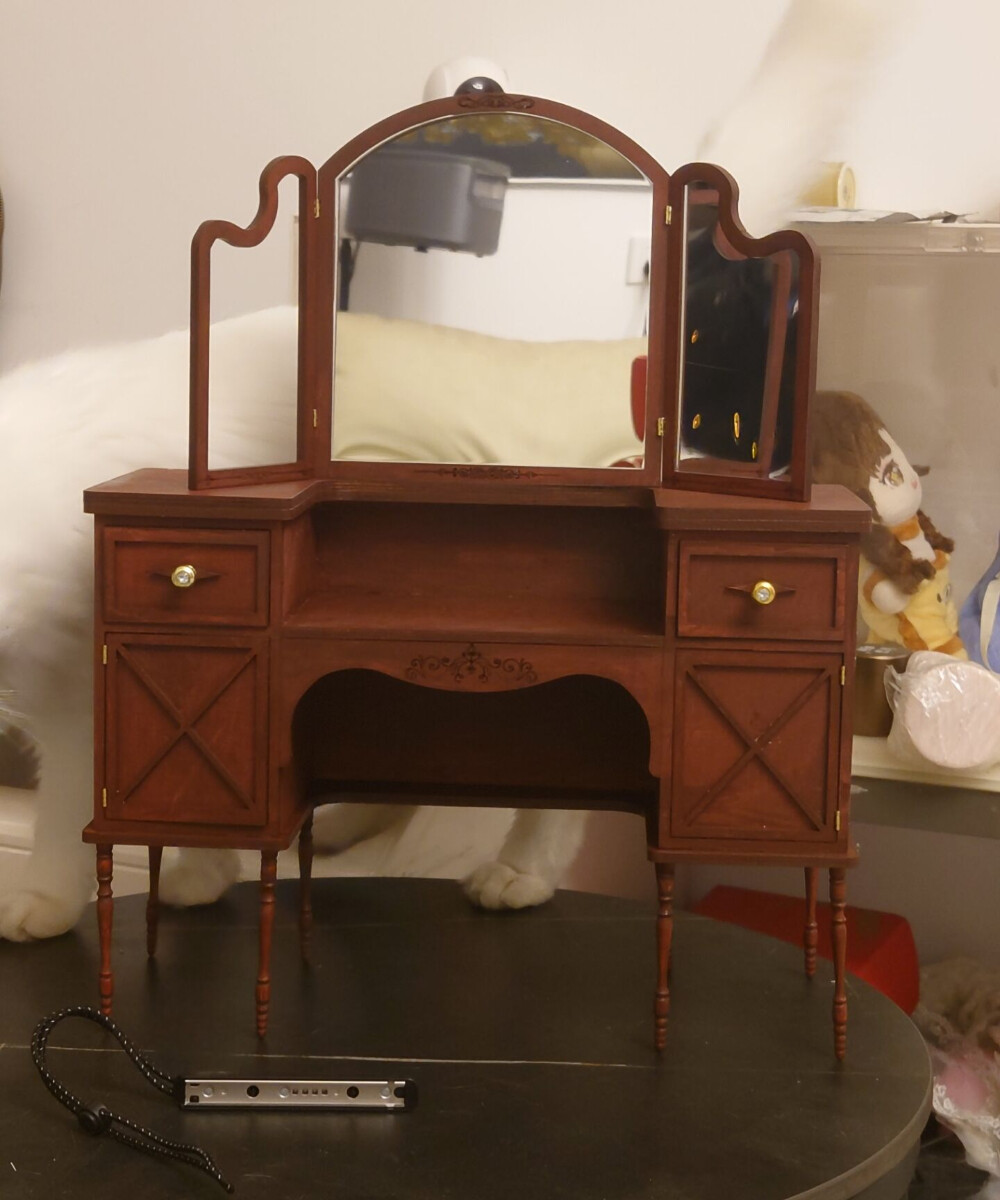 Dollhouse Miniatures Furniture 1/12 1/6 Scale Dressing Table Unfinished Bedroom