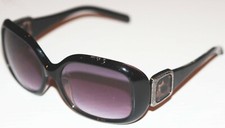 Foster Grant Cat's Eye Large Square Ladies Sunglasses - Black w/ Purple Lens